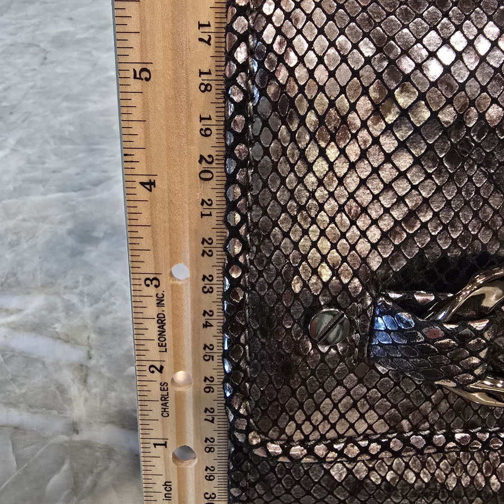 Michael Kors Black/Silver Snake Pattern Clutch - Picture 12 of 16
